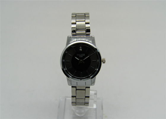 Male wrist watches round case stainless steel strap , japanese quartz watches