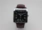 Square Gents Wrist Watches analog alloy leather strap Roman Number dial