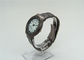 Round alloy case grey oil painting Metal Strap Watch for  Lady