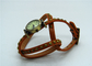 Long Leather strap Rivets Ladies Bracelet Watches With Antique Copper color