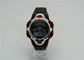 Multifunction digital sports watch with plastic glass PVC strap