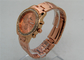 Rose gold Metal Strap Watch / Analog Quartz Watch 1ATM Waterproof