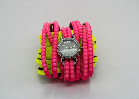 Montre analogue japonaise de quartz de montre de bracelet de dames de bracelet en cuir