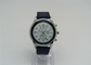 Leather strap Alloy quartz wrist watch round alloy case 2 - eyes disc